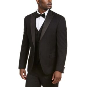 Alfani Tuxedo Jacket Mens 42L Black Slim Fit Formal Quiet‎ Luxury Polished NWT
